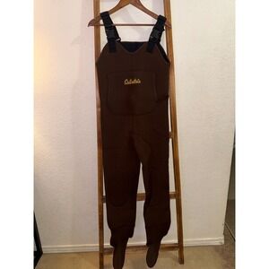 Cabelas Neoprene Stockingfoot Waders Mens Medium Brown Fishing Chest Bibs MR